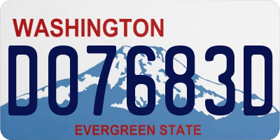 WA license plate D07683D