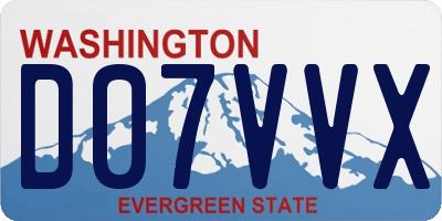 WA license plate D07VVX