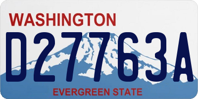 WA license plate D27763A