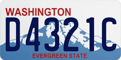 WA license plate D4321C