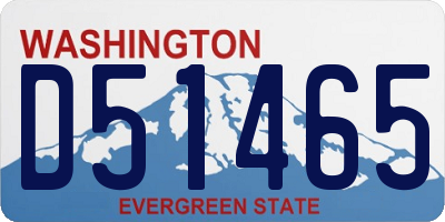 WA license plate D51465