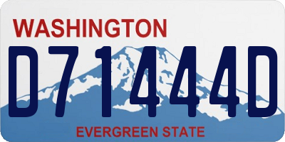 WA license plate D71444D