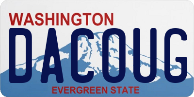 WA license plate DACOUG