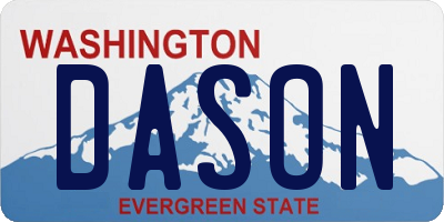 WA license plate DASON