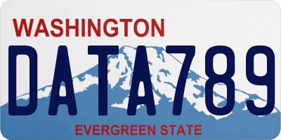 WA license plate DATA789