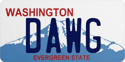 WA license plate DAWG