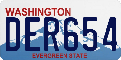 WA license plate DER654