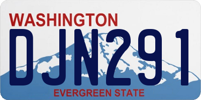 WA license plate DJN291