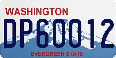 WA license plate DP60012