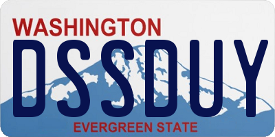 WA license plate DSSDUY