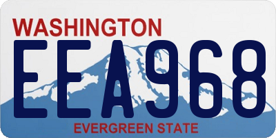 WA license plate EEA968