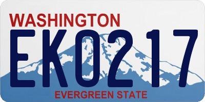 WA license plate EKO217