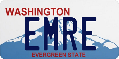 WA license plate EMRE