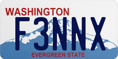 WA license plate F3NNX