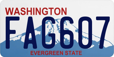 WA license plate FAG607