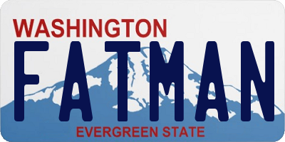 WA license plate FATMAN