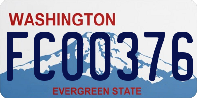 WA license plate FC00376