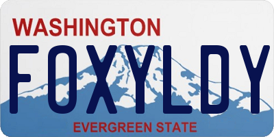 WA license plate FOXYLDY