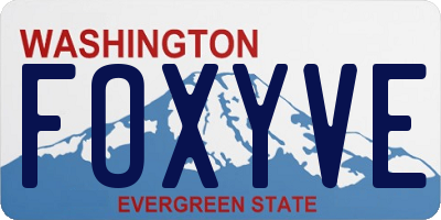 WA license plate FOXYVE