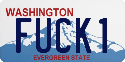 WA license plate FUCK1