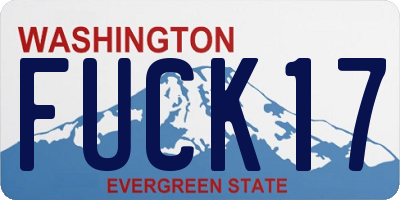 WA license plate FUCK17