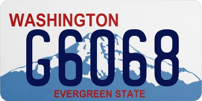 WA license plate G6068