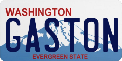 WA license plate GASTON