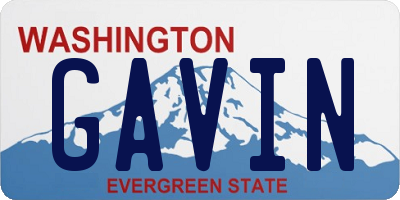 WA license plate GAVIN