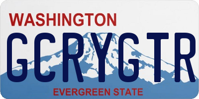 WA license plate GCRYGTR