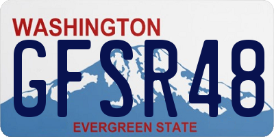 WA license plate GFSR48