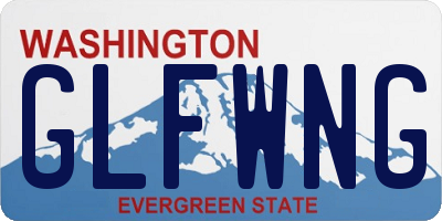 WA license plate GLFWNG