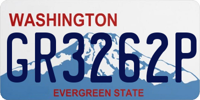 WA license plate GR3262P