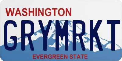 WA license plate GRYMRKT