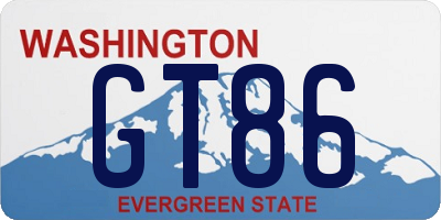 WA license plate GT86