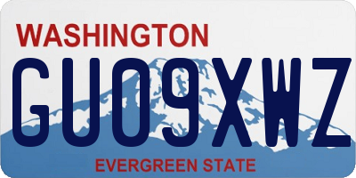 WA license plate GU09XWZ