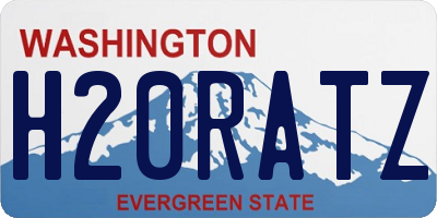 WA license plate H20RATZ