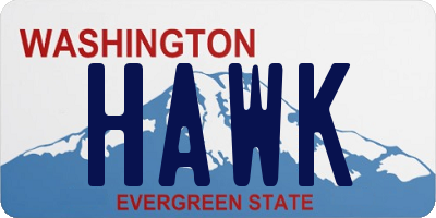 WA license plate HAWK