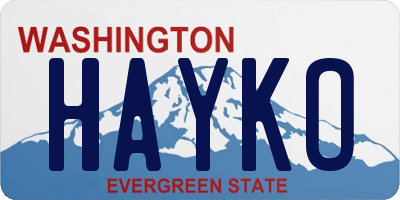 WA license plate HAYKO