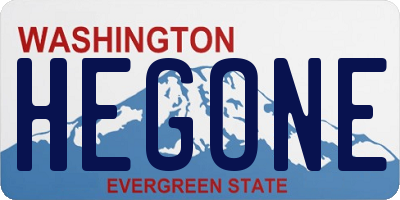 WA license plate HEGONE