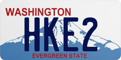 WA license plate HKE2