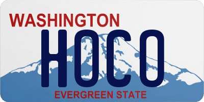 WA license plate HOCO