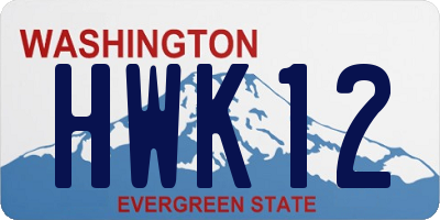 WA license plate HWK12