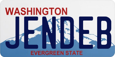 WA license plate JENDEB