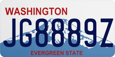 WA license plate JG8889Z