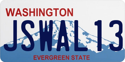 WA license plate JSWAL13