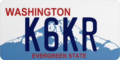 WA license plate K6KR