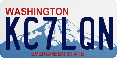 WA license plate KC7LQN
