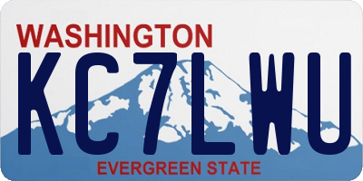 WA license plate KC7LWU