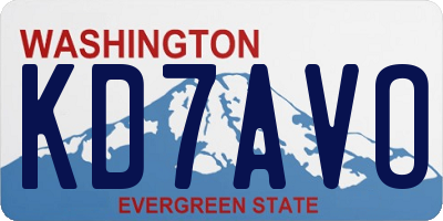 WA license plate KD7AVO