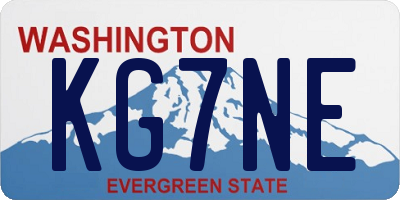 WA license plate KG7NE